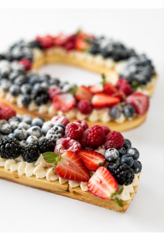 Tarta de números de frutos rojos Tartamen